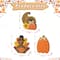 Glitzhome® 7" Thanksgiving Wooden Pumpkin, Turkey & Croissant Table Décor Set